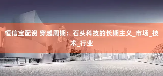 恒信宝配资 穿越周期：石头科技的长期主义_市场_技术_行业